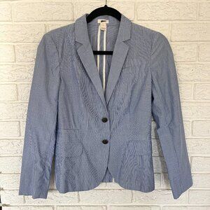 J. Crew Outlet Blue White Striped Blazer, Size 0